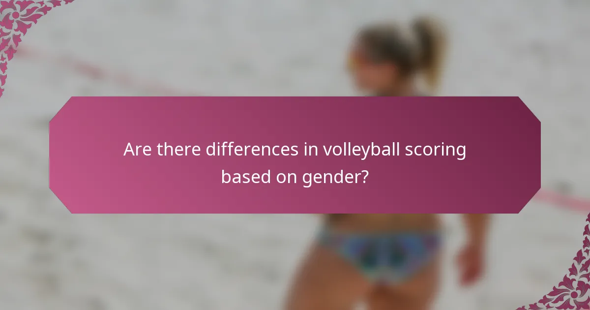 Are there differences in volleyball scoring based on gender?