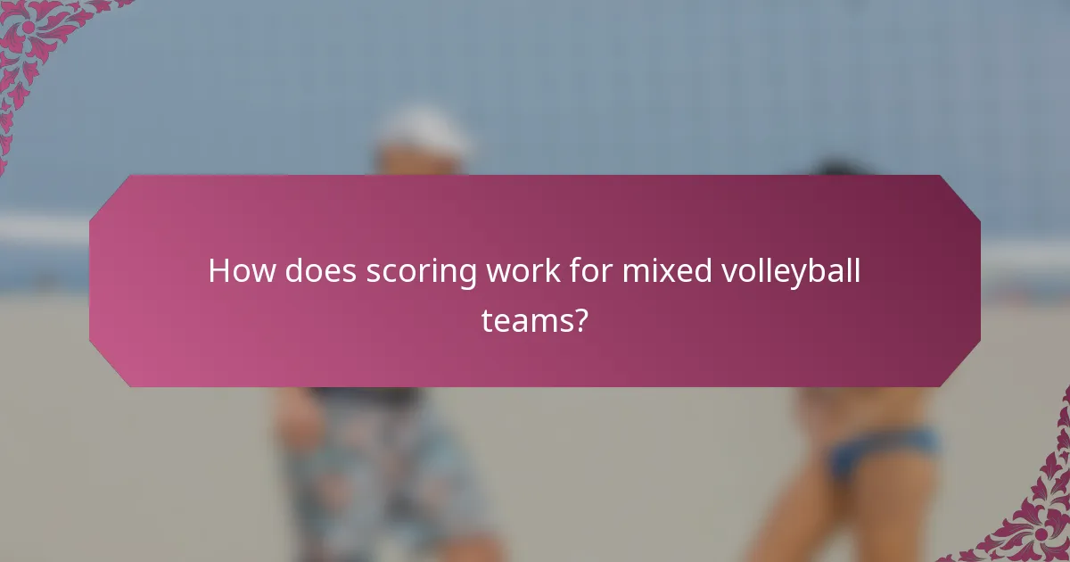 How does scoring work for mixed volleyball teams?