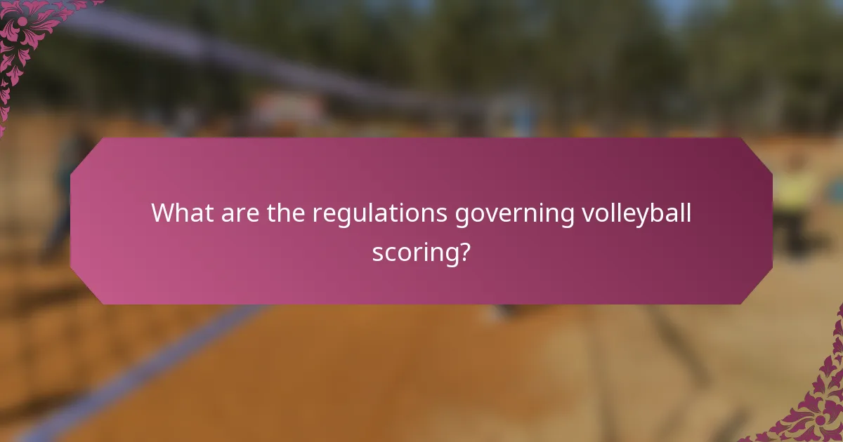 What are the regulations governing volleyball scoring?